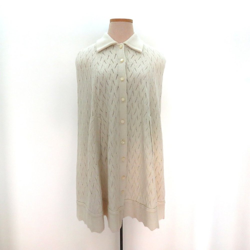 Vintage White Cardigan Sweater 100% Acrylic sweater British Vogue